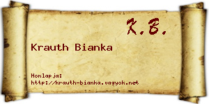 Krauth Bianka névjegykártya